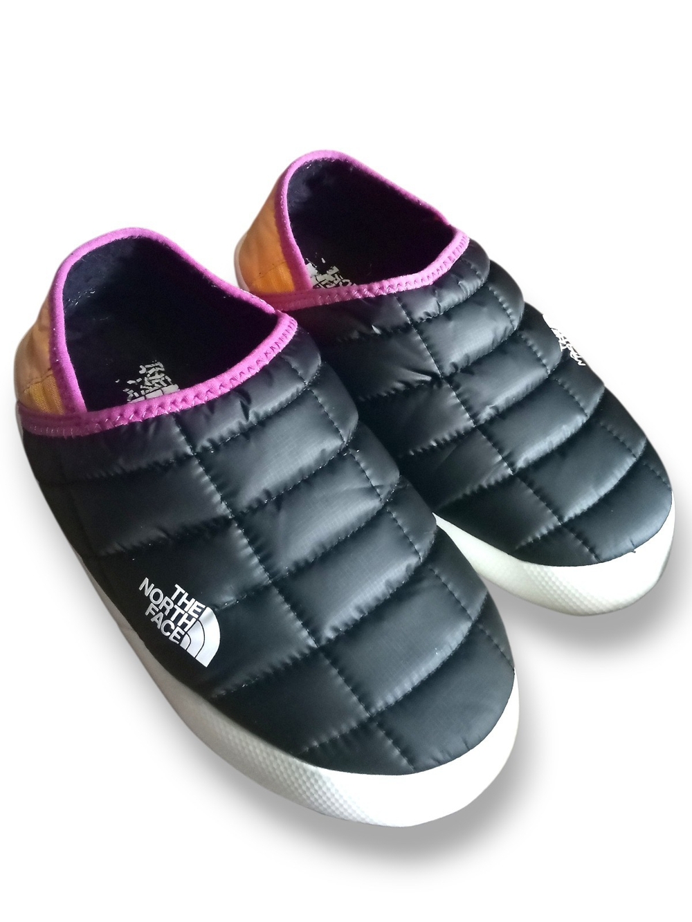 The North Face Women’s THERMOBALL™ Traction Mules - Size 6 - Black/Orange/Pink
